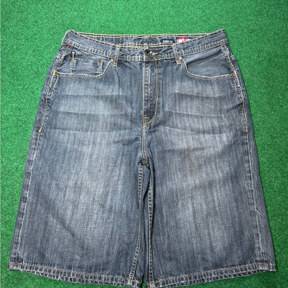 Y2K Baggy Fit Ecko Jorts Mens 38 Southpole Style Wide Leg Hip Hop Denim Shorts - Picture 3 of 8